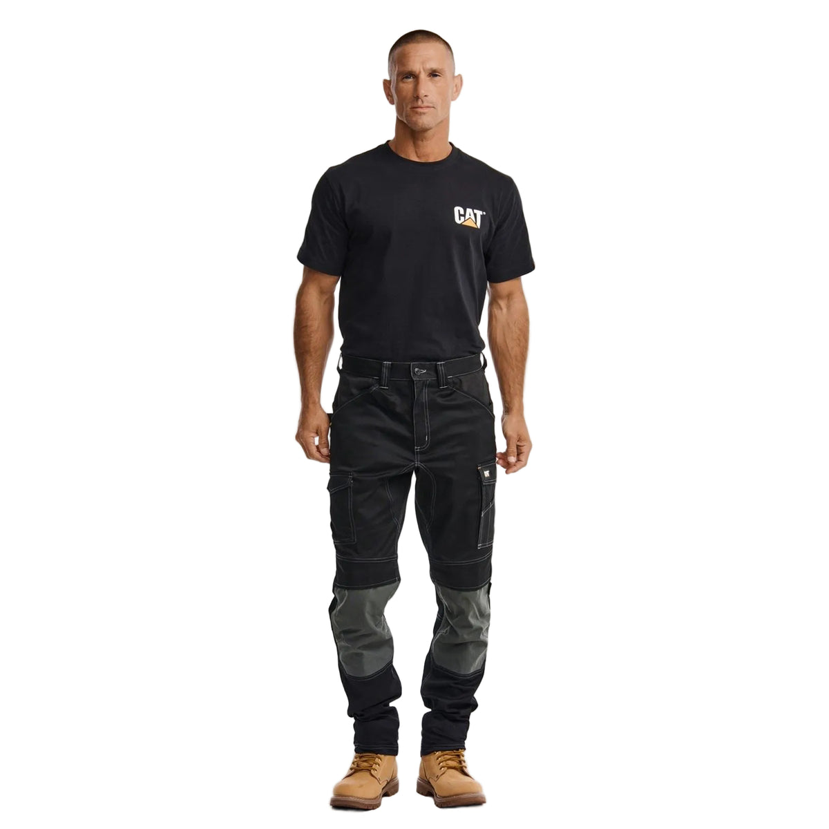 Caterpillar Essential Knee Pocket Stretch Holster Polyester Men's Black Outdoor Trousers