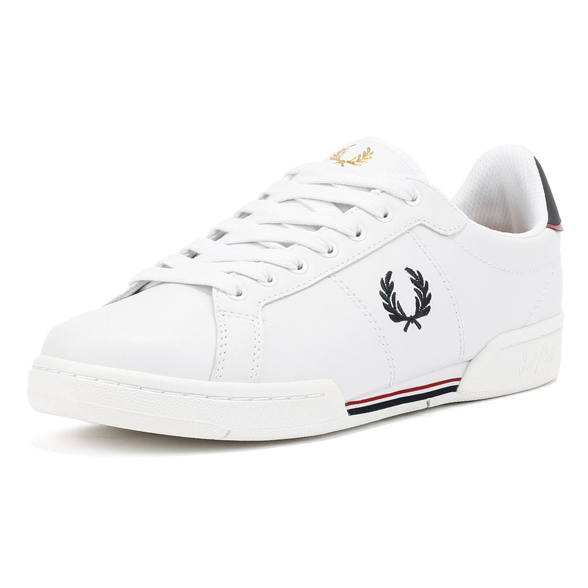 Fred Perry B722 Leather Men's White/Navy Trainers
