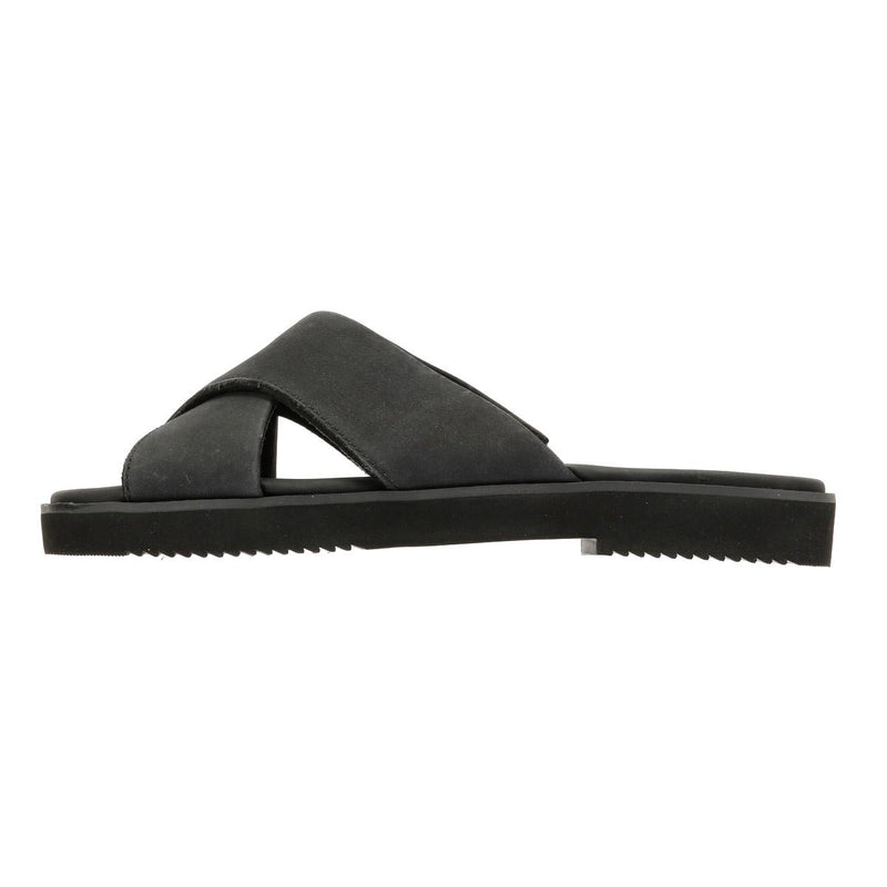 TOMS Mae Crossover Leather Women's Black Sandals