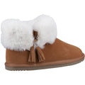 Hush Puppies Ayana Suede And Faux Fur Women's Tan Slippers