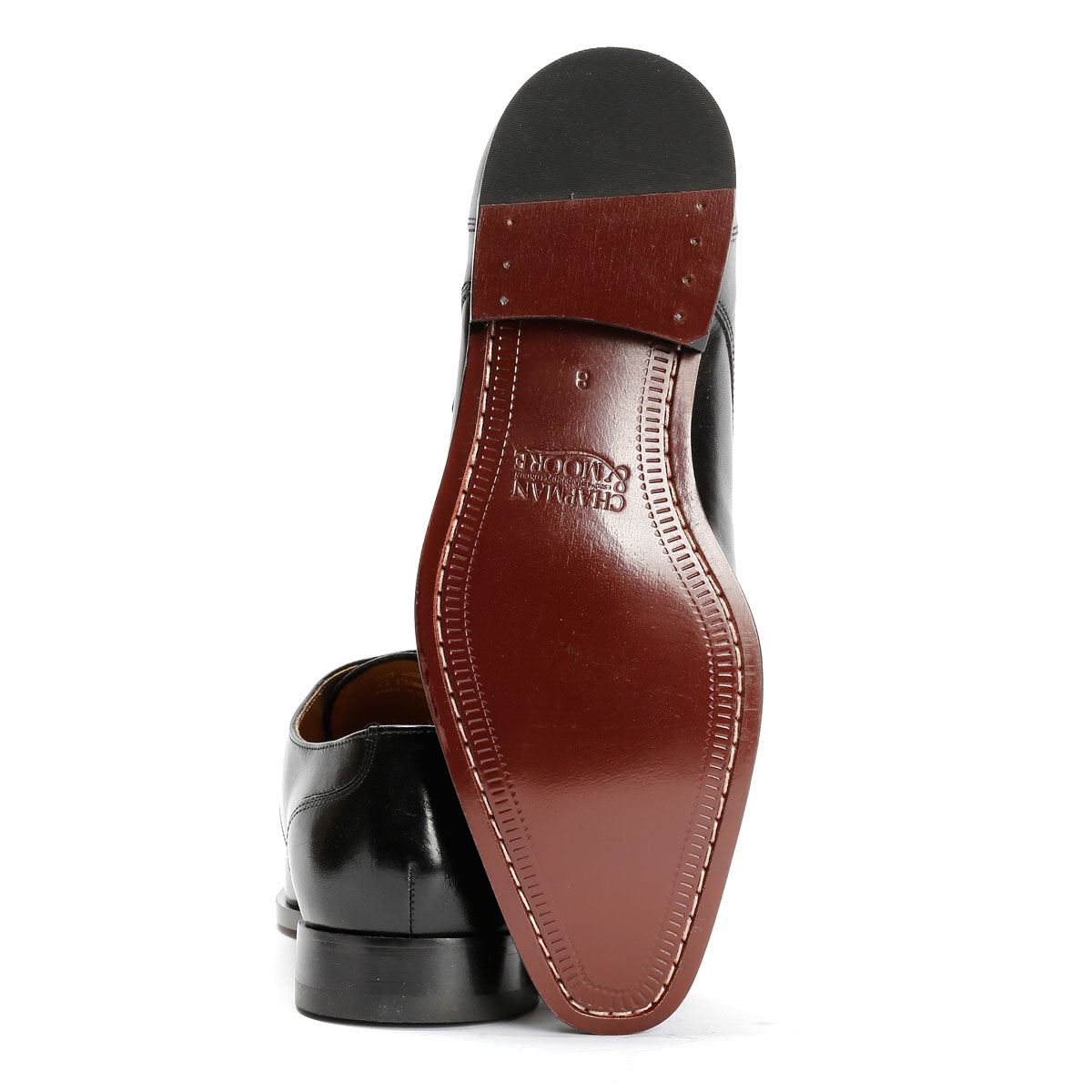 Chapman & Moore Toe Cap Monk Leather Men's Black Shoes