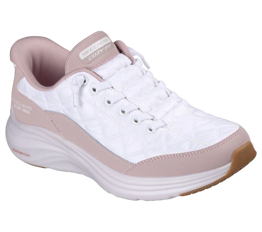 Skechers Slip-Ins Contour Foam Cozy Fit Women's White/Pink Trainers