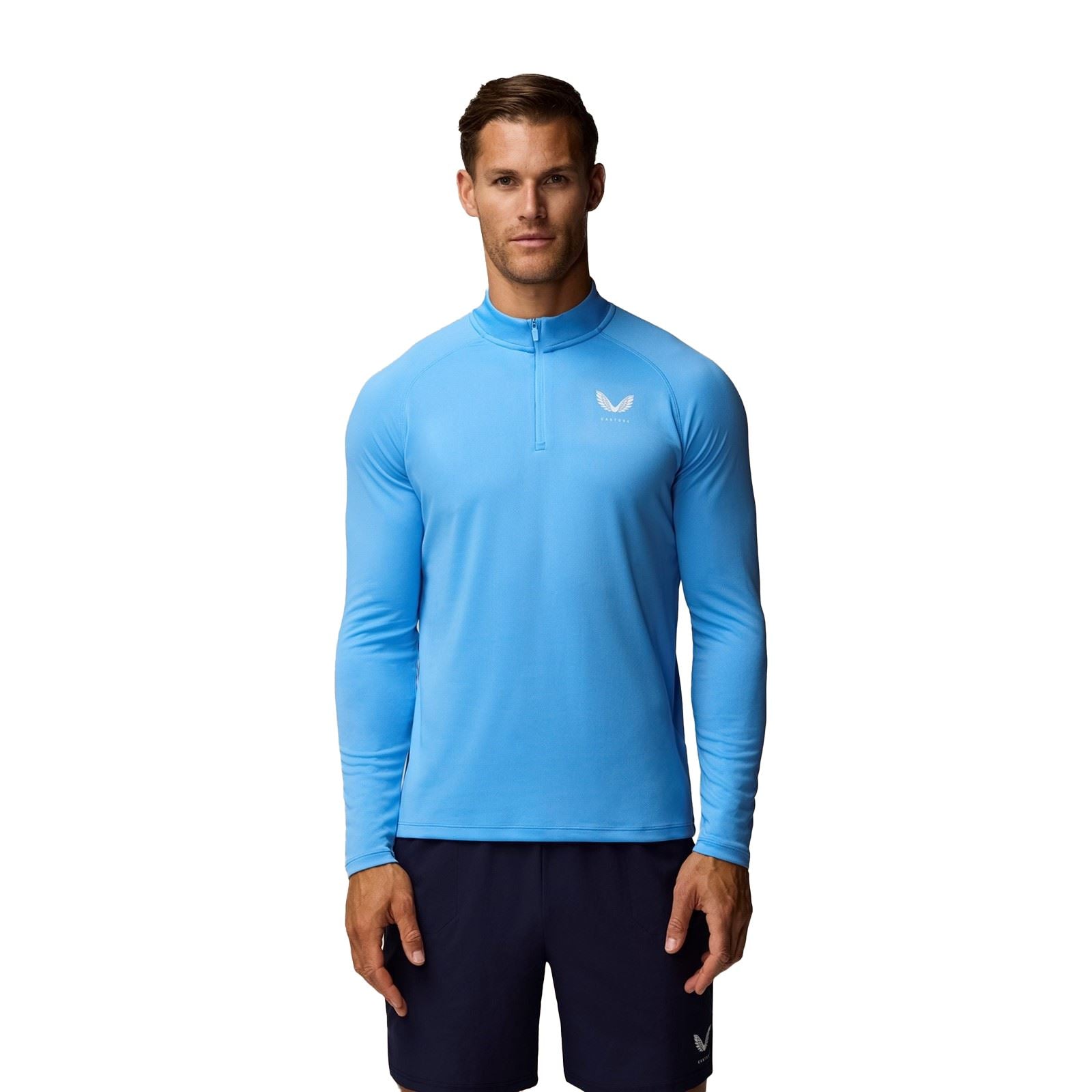 Castore Adapt Training 1/4 Zip Top Polyester Men's Blue Activewear T-Shirts
