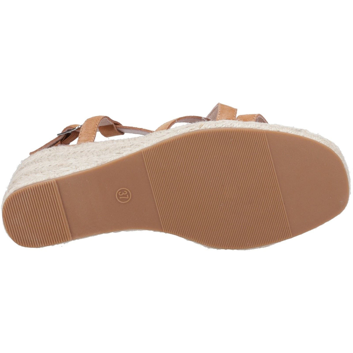 Hush Puppies Jenny Espadrille Wedge Suede Women's Tan Wedges