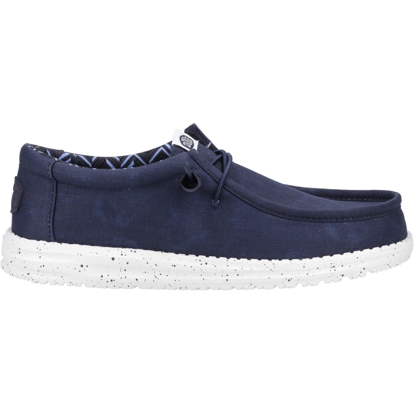 HEYDUDE Wally Canvas 100% Cotton Men's Navy Shoes
