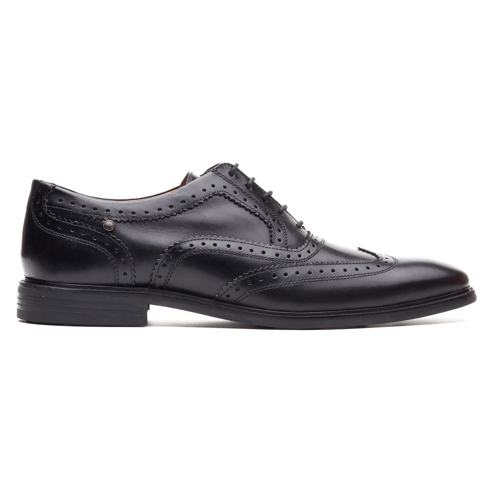 Base London Clarence Brogue Leather Men's Black Brogues Shoes