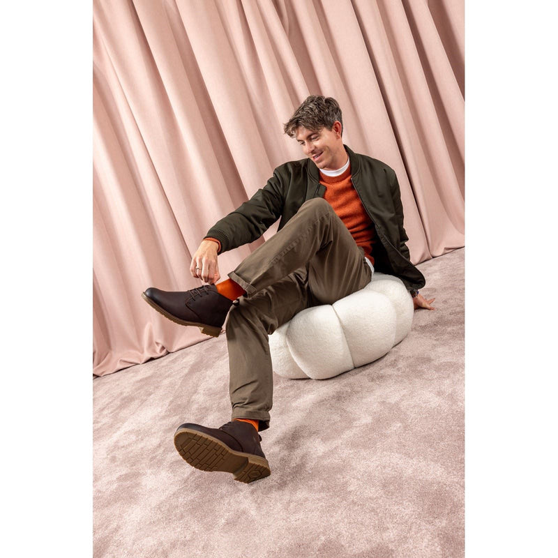 Hush Puppies Ricky Leather Men's Brown Ankle Boots