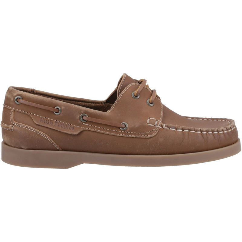 Hush Puppies Isabel Leather Women's Tan Boat Shoes