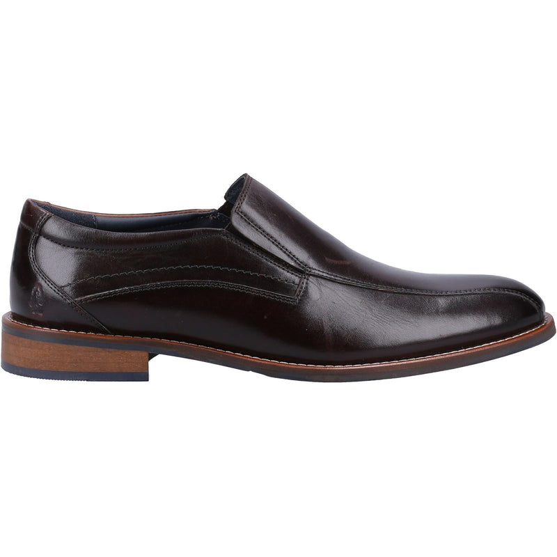 Hush Puppies Donovan Leather Men's Black Slip-On Shoes