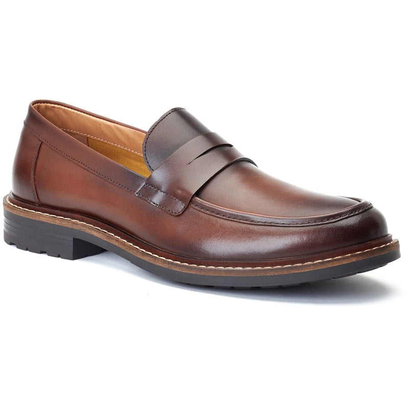 Base London Ivey Leather Men's Burnt Brown Loafers