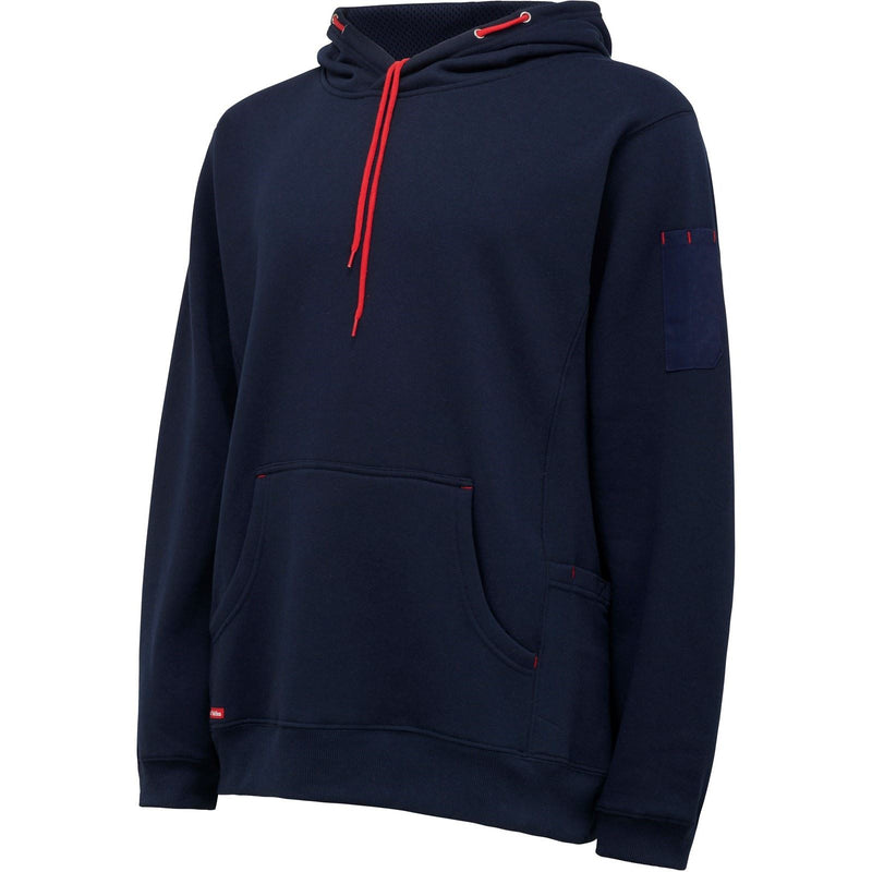 Hard Yakka Brushed Fleece Synthetic Men's Blue Hooded Sweatshirt