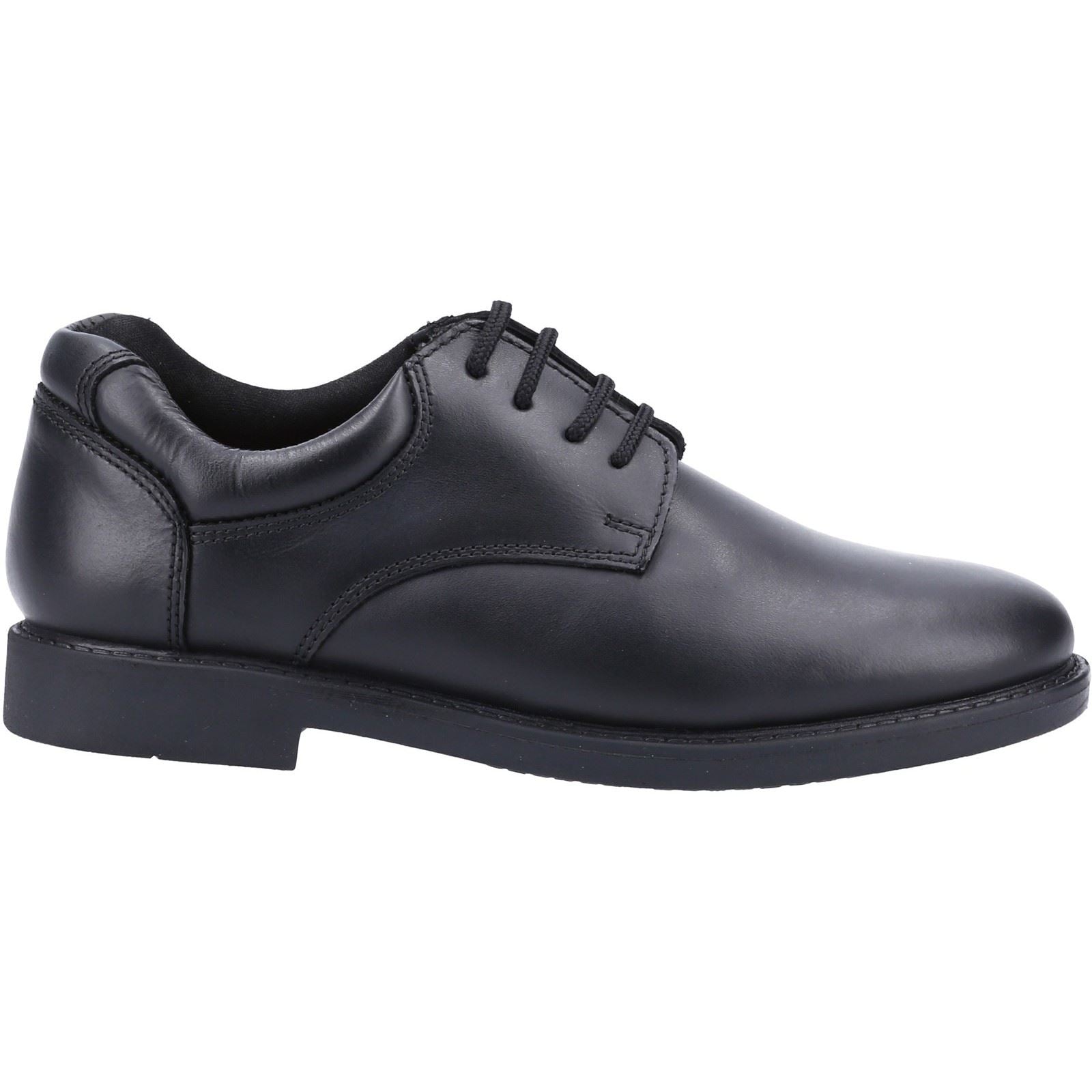 Hush Puppies Tim Youth Boy's Black Leather Shoes