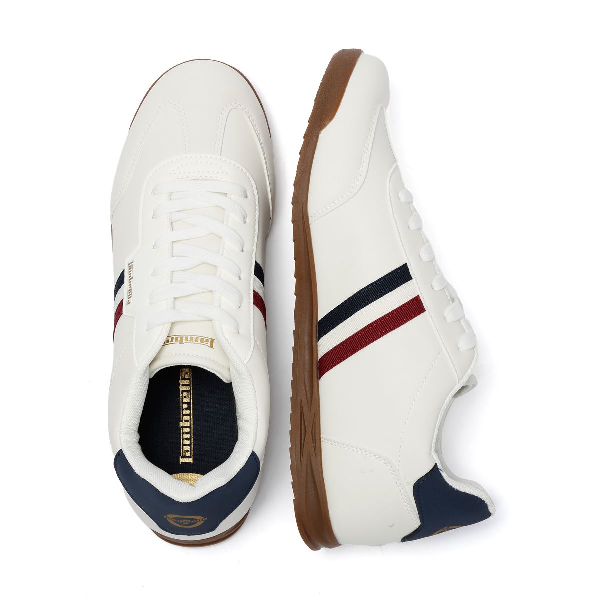Lambretta Tackle Men's White/Navy Trainers