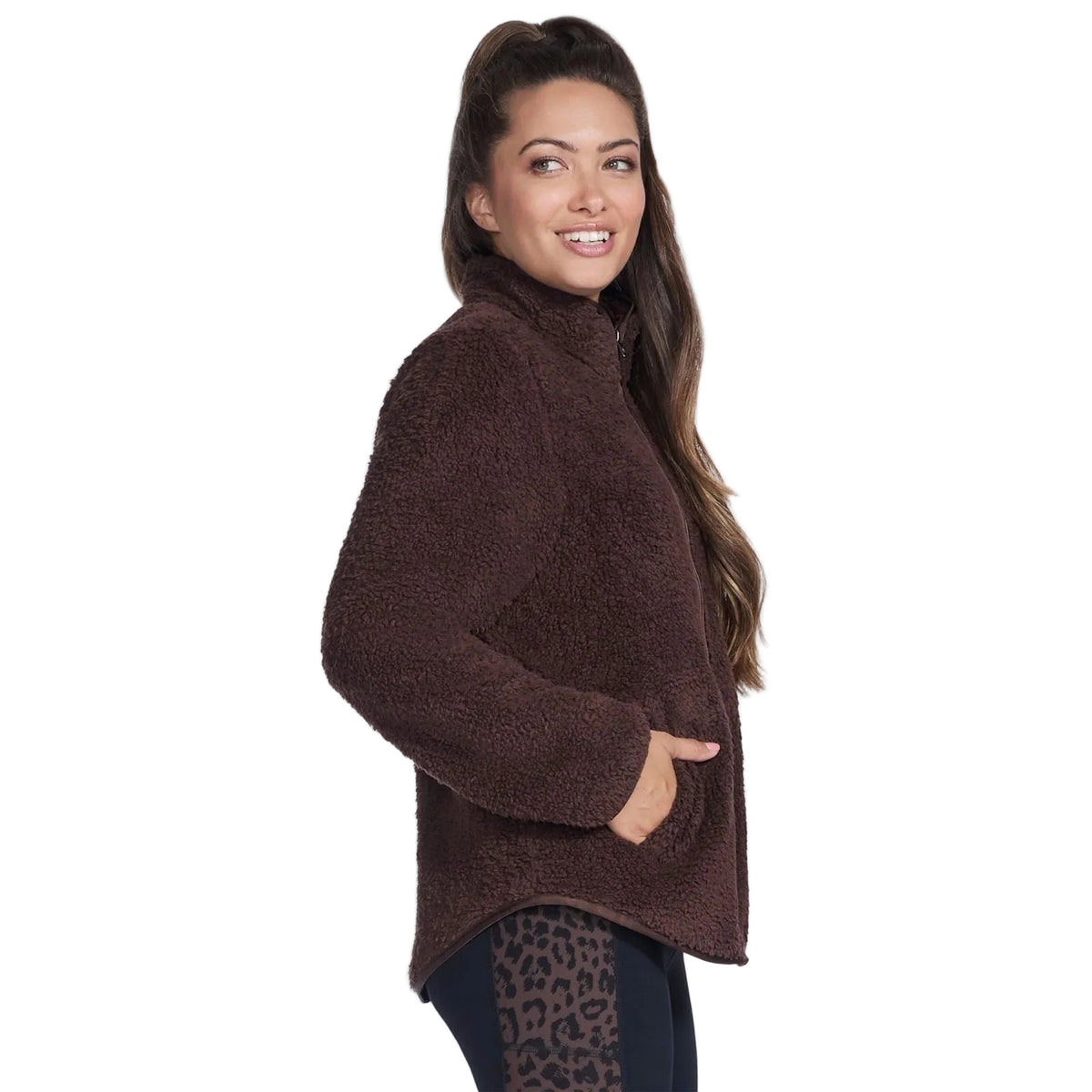 Skechers Skech-Sherpa Women's Brown Fleece Jacket