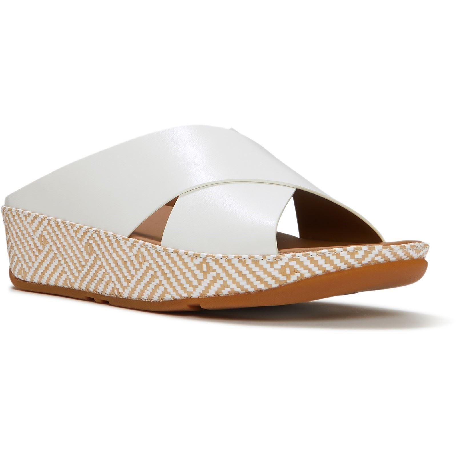 Fitflop Lulu Lux Graphic-Weave Leather Women's Urban White Sandals