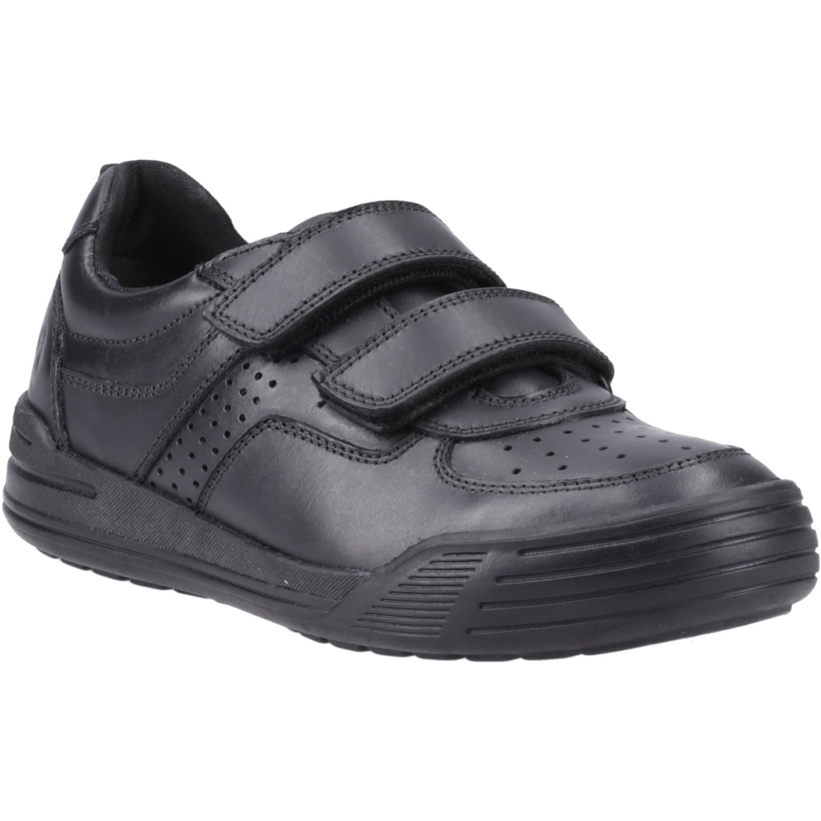 Hush Puppies Sully Leather Youth Boy's Black Shoes