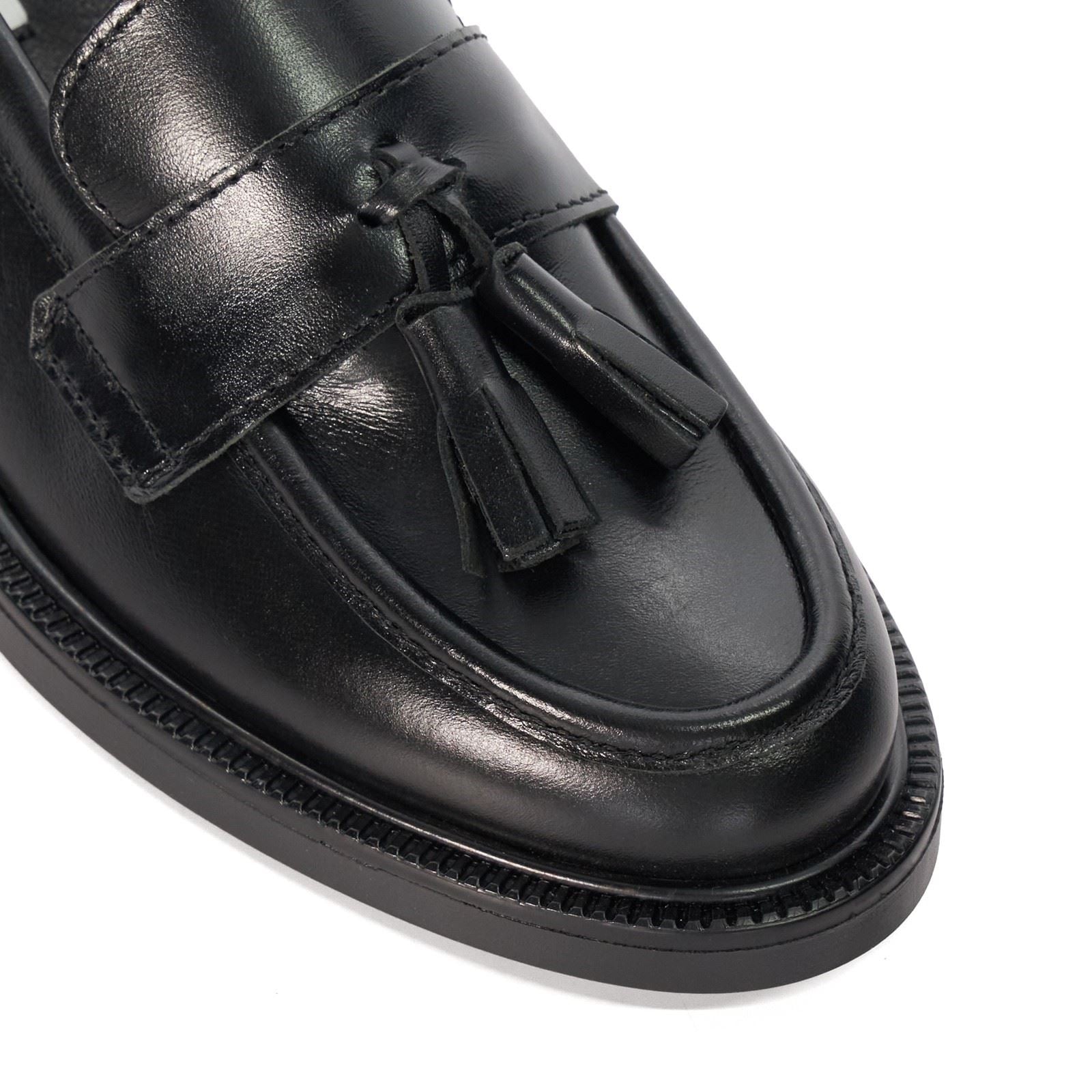 Dune Garda Leather Women's Black Loafers