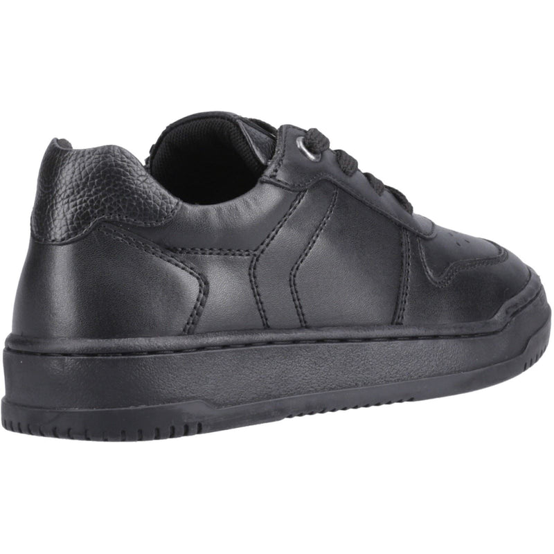 Hush Puppies Dougie Leather Youth Boy's Black Trainers