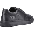 Hush Puppies Dougie Leather Youth Boy's Black Trainers