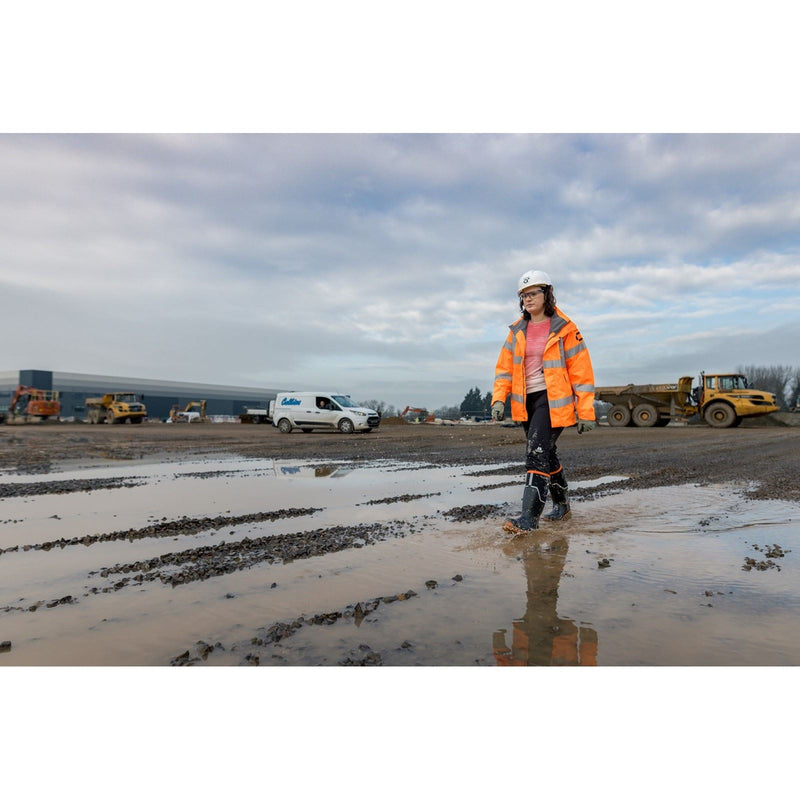 Muck Boots Grit S5 Rubber Women's Black/Orange Wellington Boots