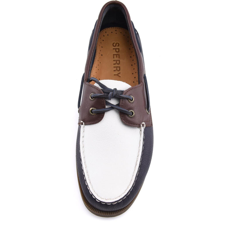 Sperry Authentic Original 2 Eye Leather Men's Navy/White/Brown Boat Shoes