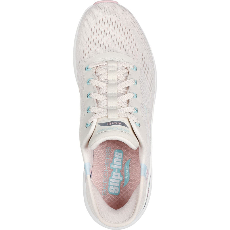 Skechers Arch Fit 2.0 - Easy Chic Textile Women's Natural/Pink Trainers