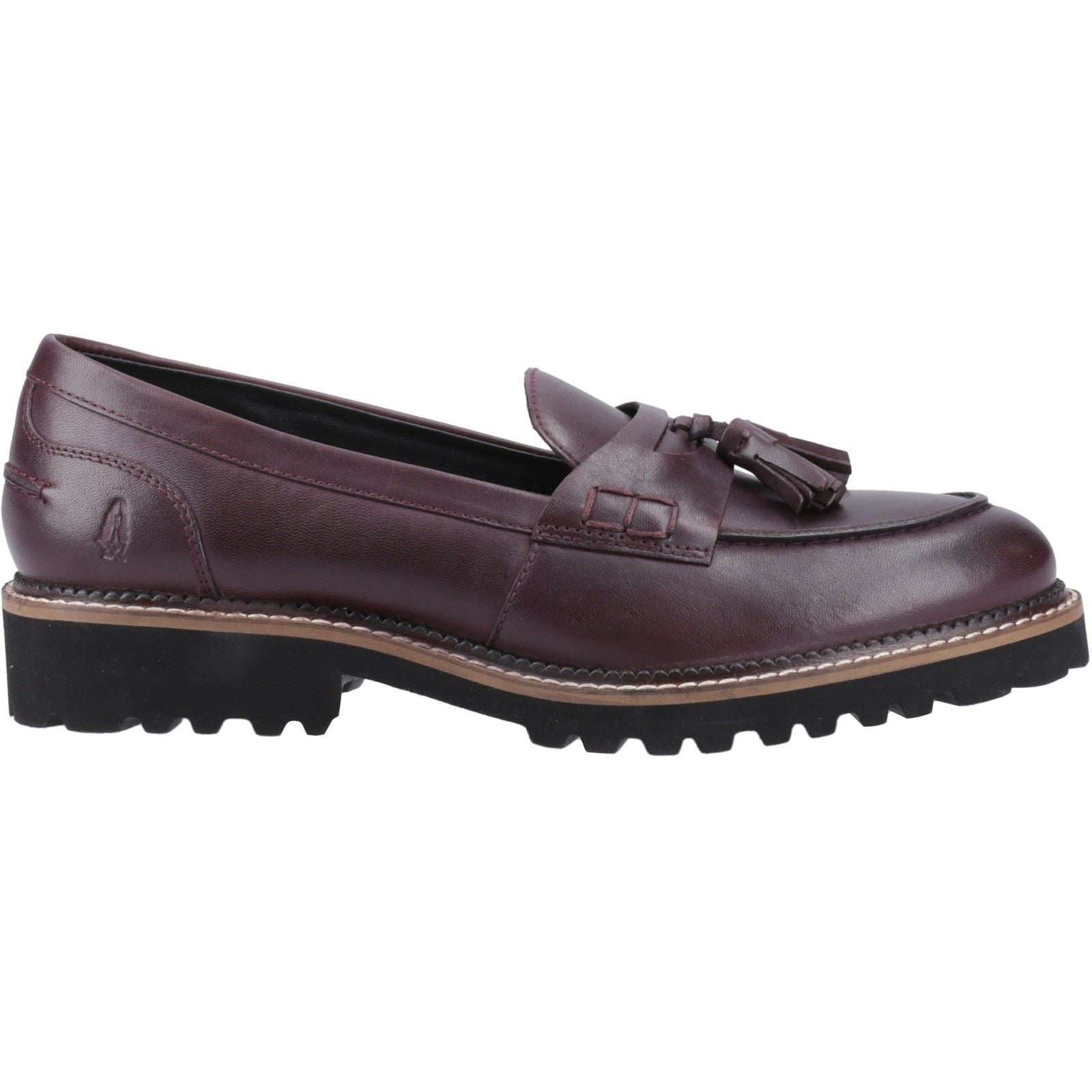 Hush Puppies Ginny Leather Women's Plum Wide Fit Loafers