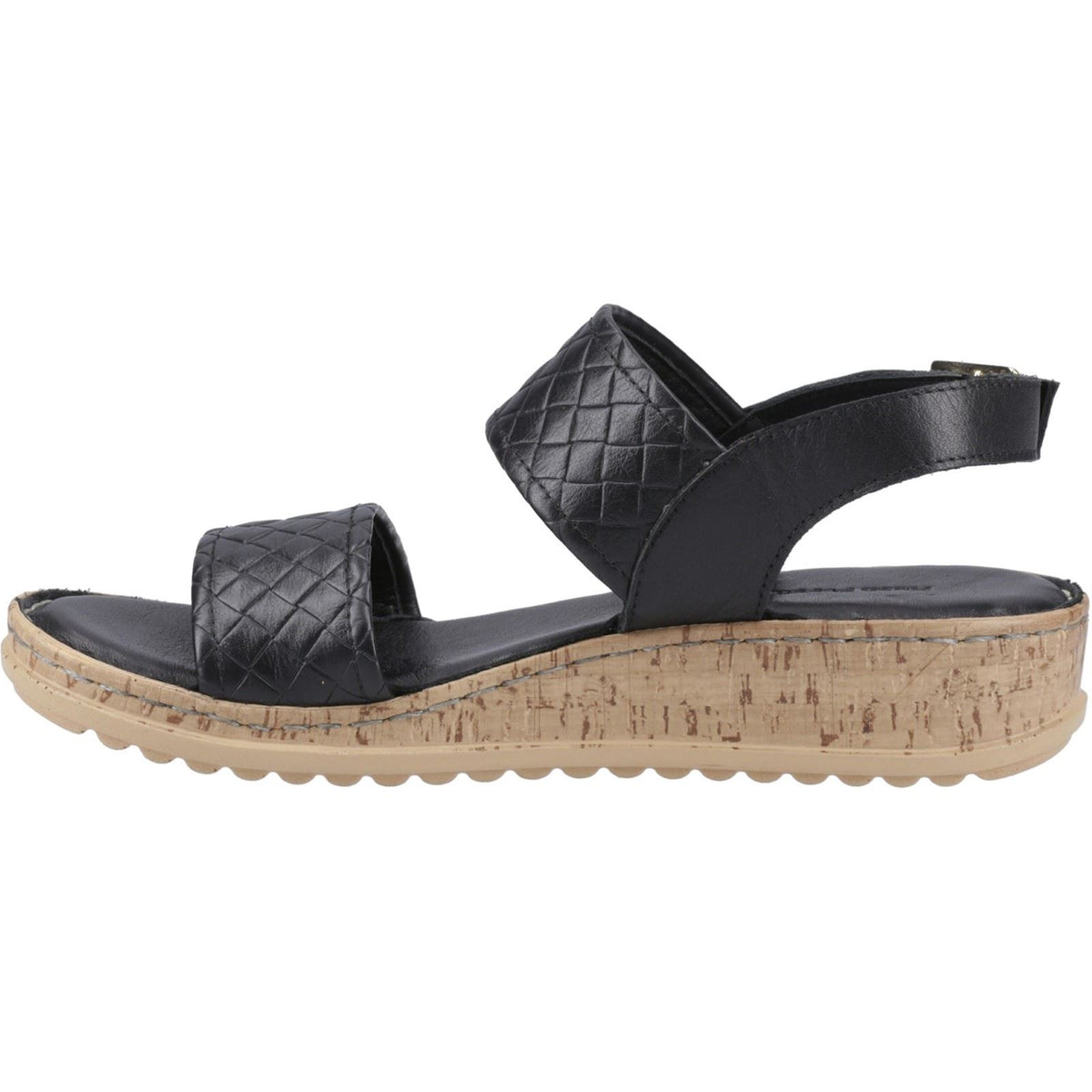 Hush Puppies Ebony Wide Fit Leather Women's Black Sandals