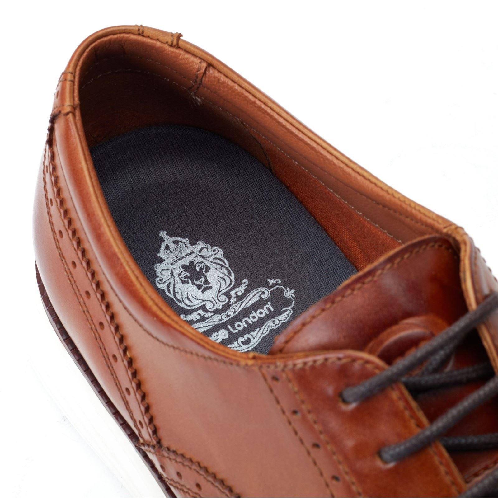 Base London Flight Leather Men's Burnt Tan Brogues Shoes