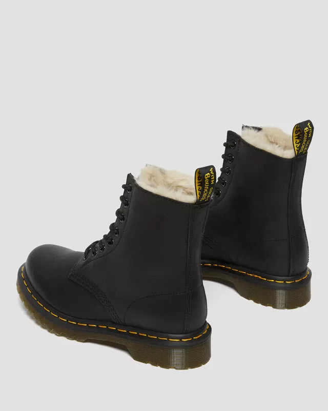 Dr. Martens Winterised Womens Black Burnished Wyoming Serena Boots