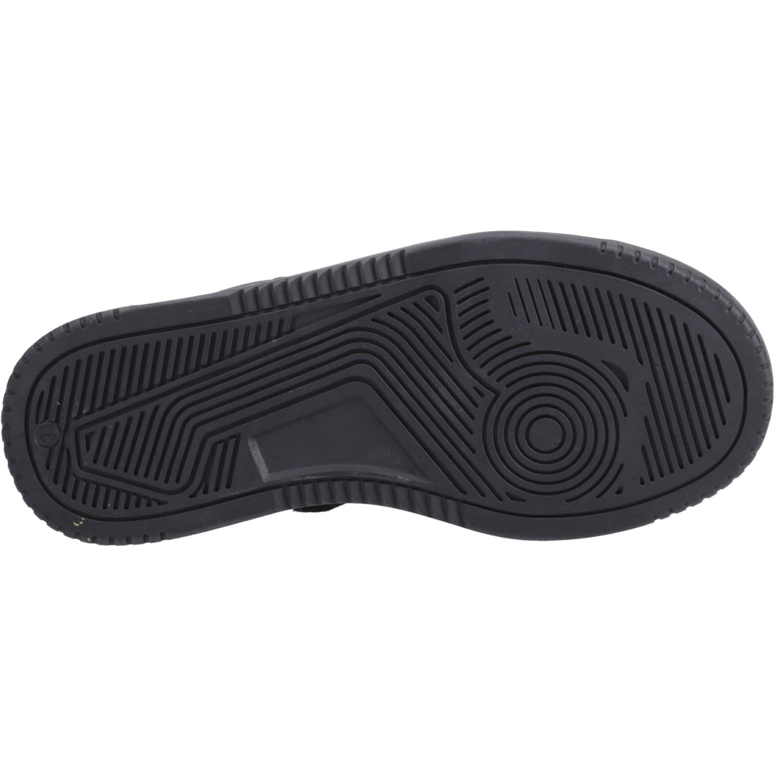 Hush Puppies Dougie Leather Youth Boy's Black Trainers