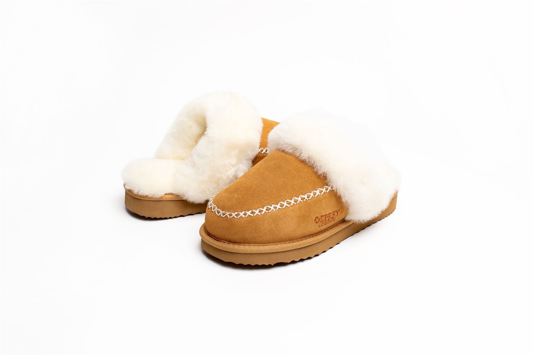 Osprey London The Celeste Suede Women's Chestnut Slippers