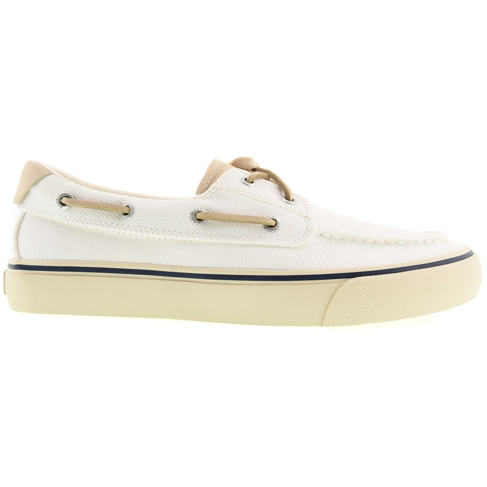 Sperry Helm 2-Eye Textile Men's White Boat Shoes