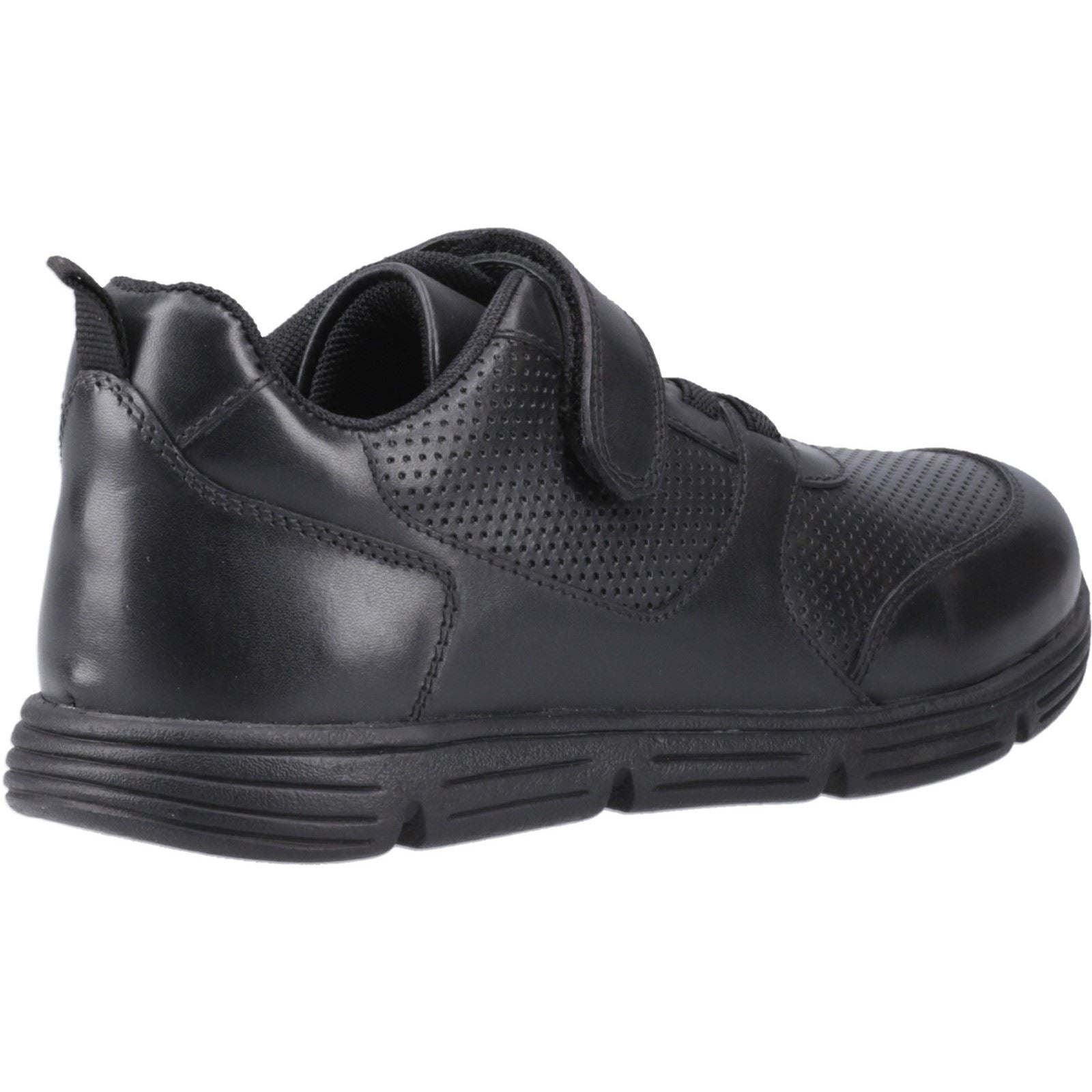 Hush Puppies Alfie Bungee Leather Youth Black Shoes