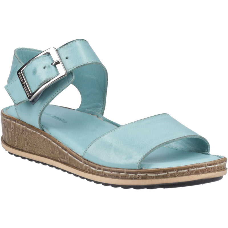 Hush Puppies Ellie Leather Women's Aqua Sandals