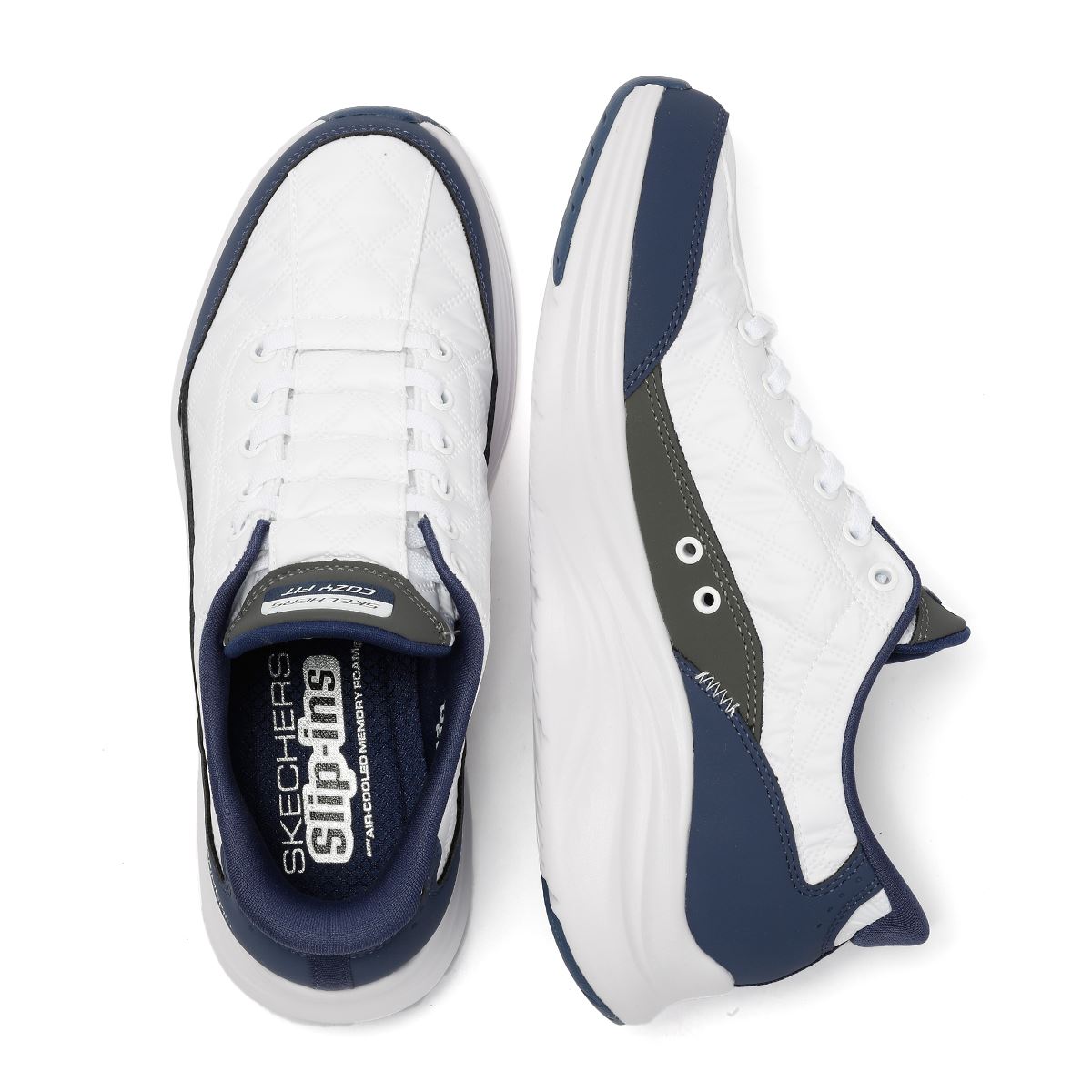 Skechers Slip-Ins Contour Foam Cozy Fit Women's White/Navy Trainers