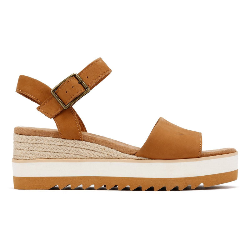 TOMS Diana Leather Women's Tan Wedges