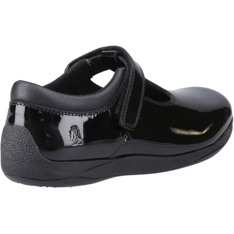 Hush Puppies Caitlin T-Bar Leather Junior Black Shoes