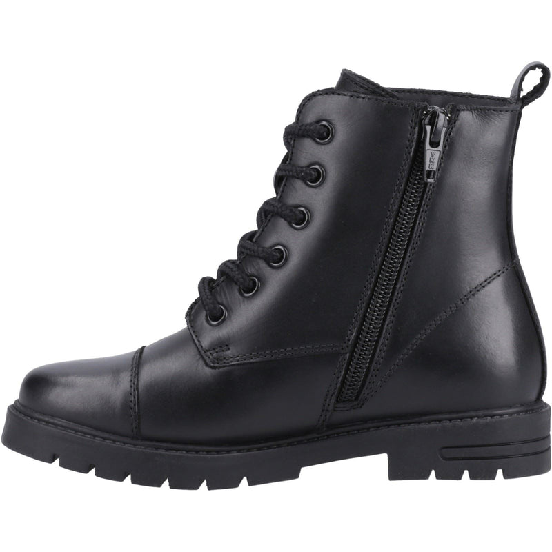 Hush Puppies Lauren Leather Junior Black Boots