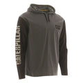 Caterpillar Hooded Long Sleeve Cotton Men's Grey T-Shirt