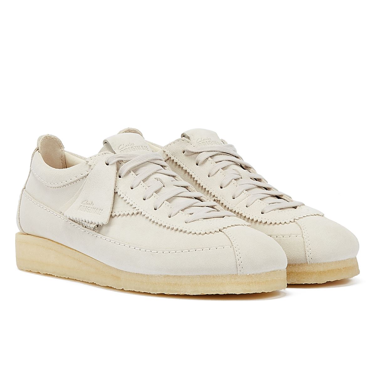 Clarks Originals Wallabee Tor Suede Men's Off White Lace-Up Shoes