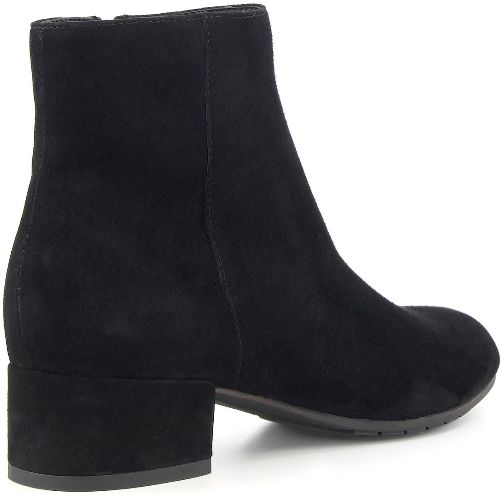 Dune Pippie Leather Women's Black Heeled Ankle Boots