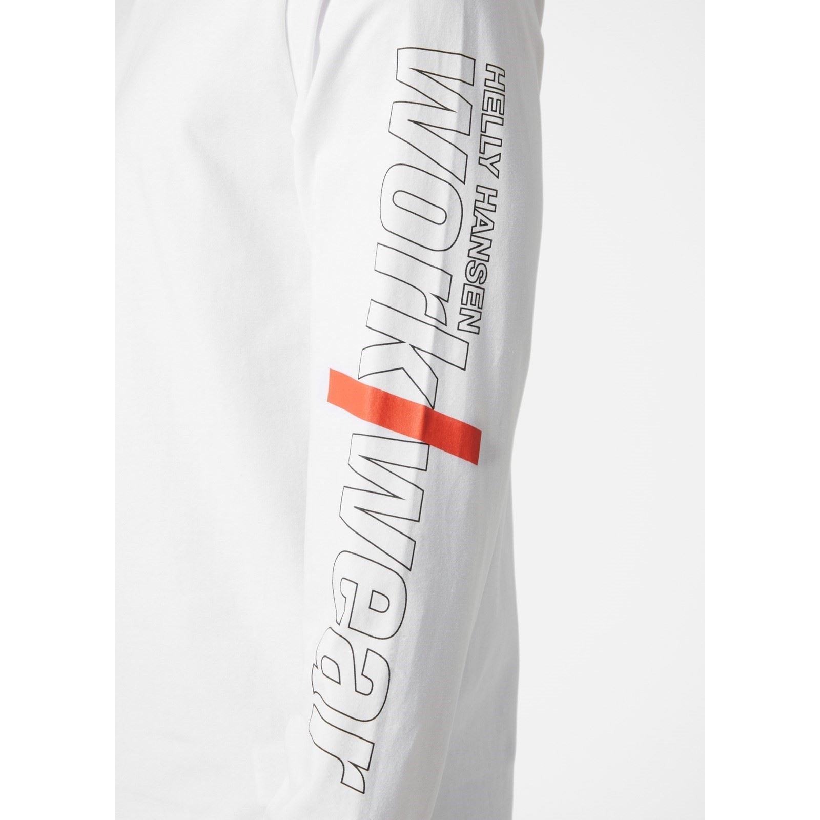 Helly Hansen Workwear Logo Longsleeve Cotton Men's White T-Shirt