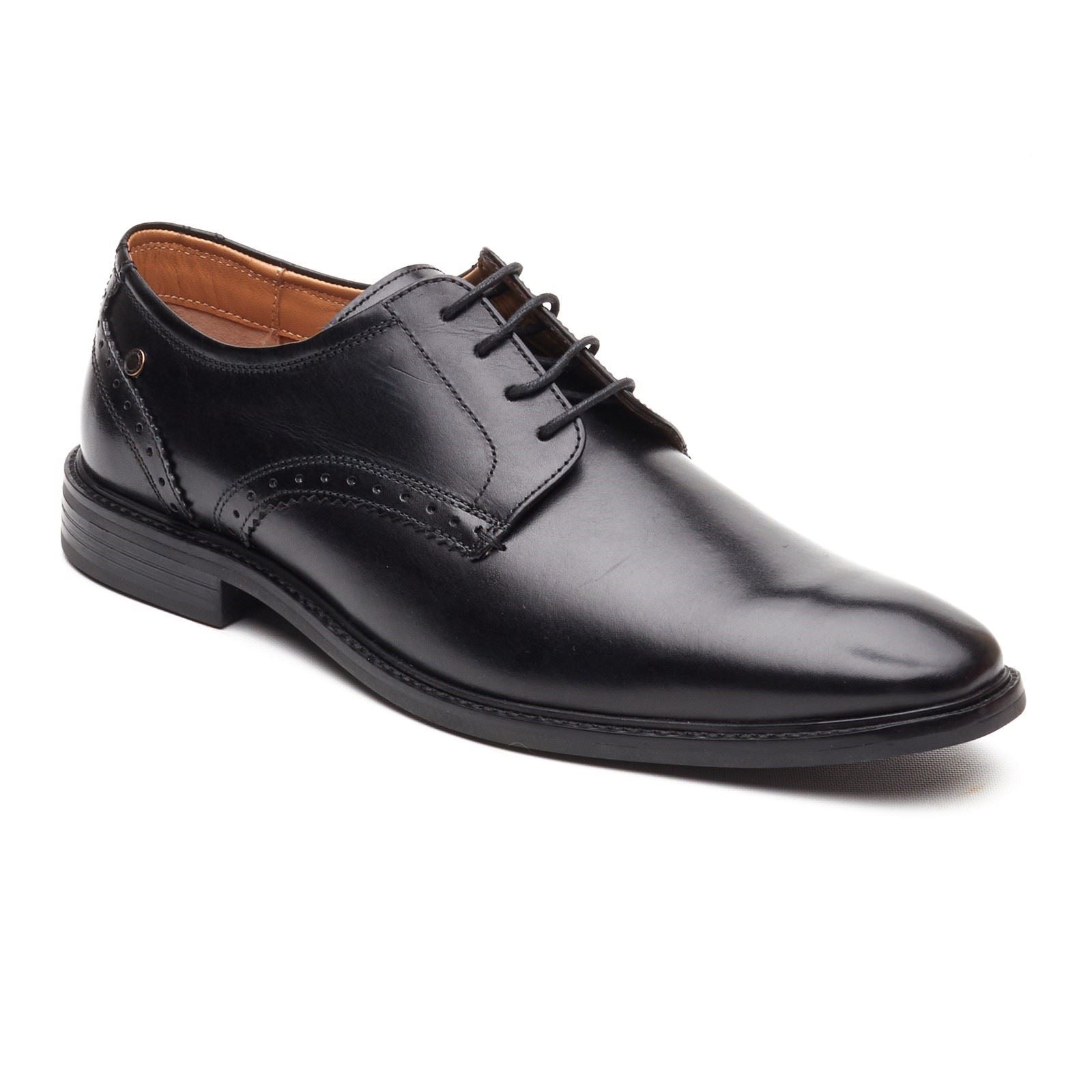 Base London Eton Lace Up Leather Men's Black Lace-Up Shoes