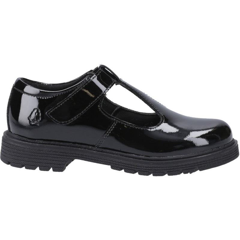 Hush Puppies Gracie Junior Girls Black Patent Leather Shoes