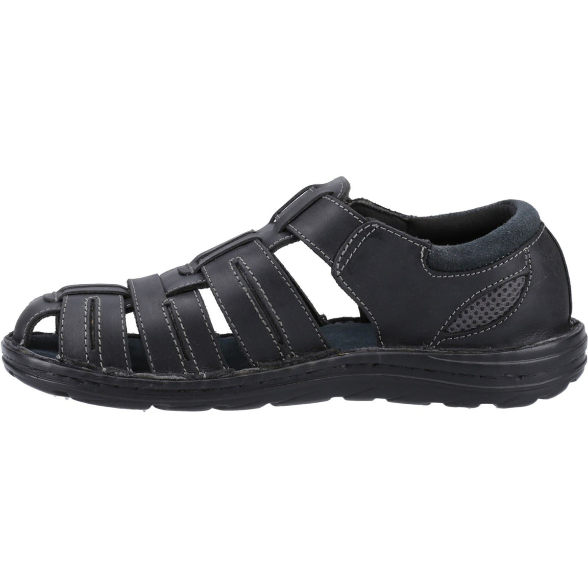 Hush Puppies Albert Leather Men's Black Sandals
