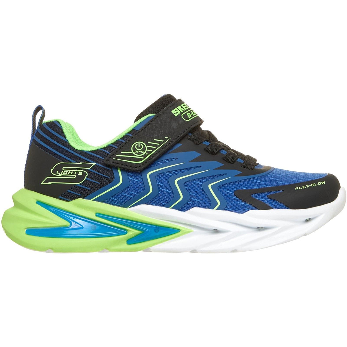 Skechers Flex-Glow Ultra Prism-Pacer Black & Blue/Lime Trainers