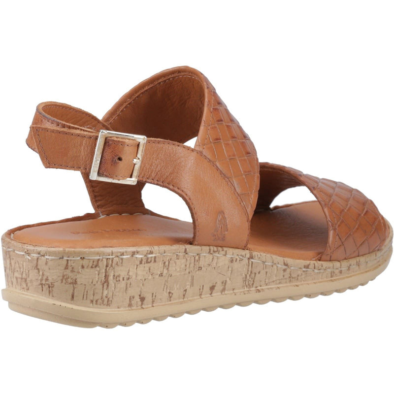 Hush Puppies Ebony Wide Fit Leather Women's Tan Sandals