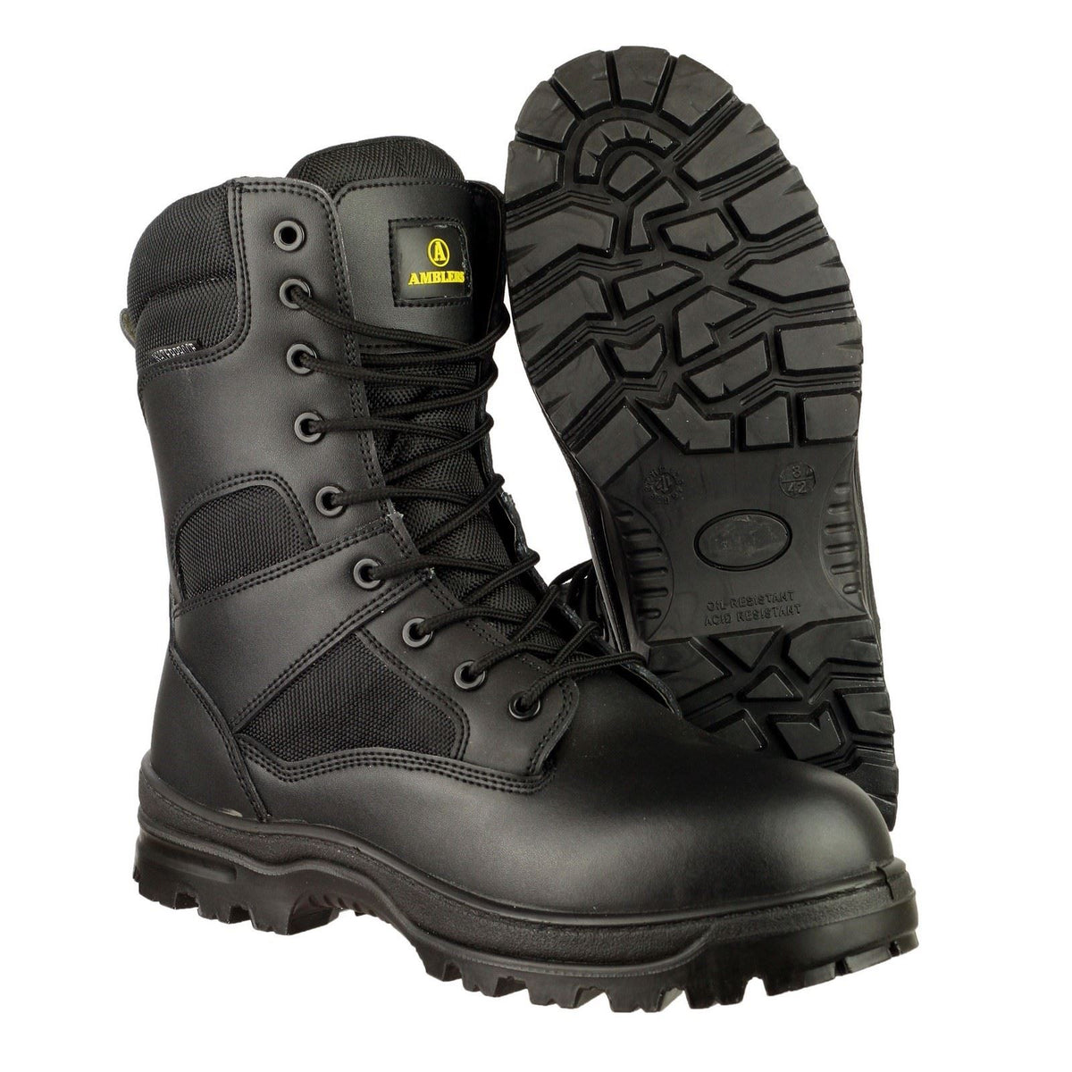 Amblers Safety Combat Leather Black