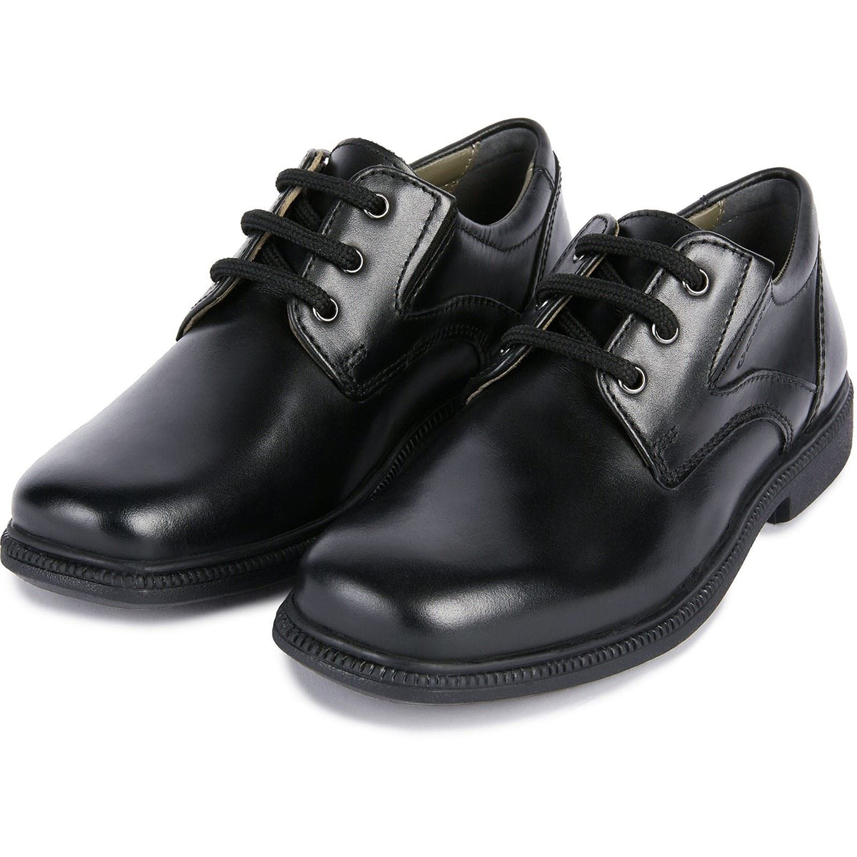 Geox Jr Federico Leather Black Lace-Up Shoes